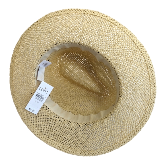 Loft Bow Straw Fedora Hat Size S/M - Picture 7 of 8